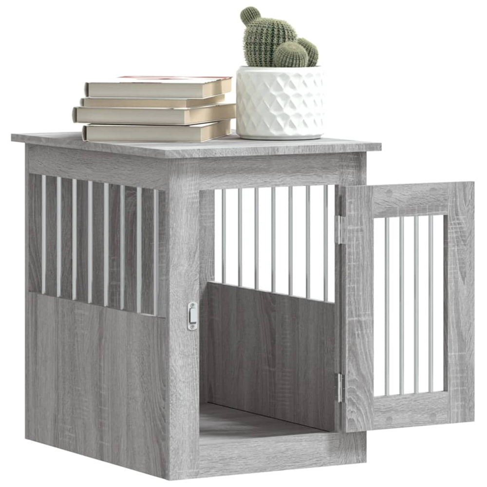 vidaXL Grey Sonoma Engineered Wood Dog Crate Furniture 59 x 45 x 62cm Image 5