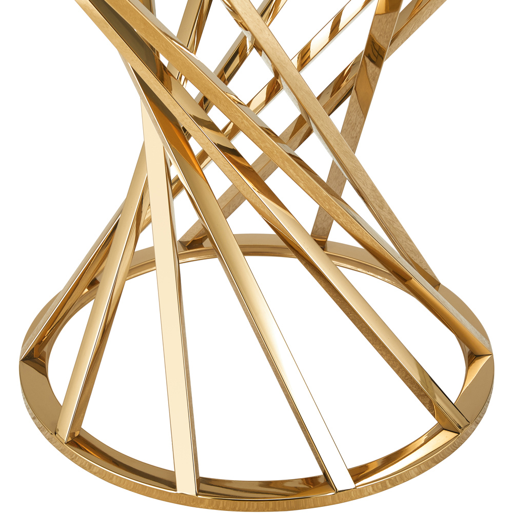 Comfy Living Gold Round Tinted Glass Side Table Image 4