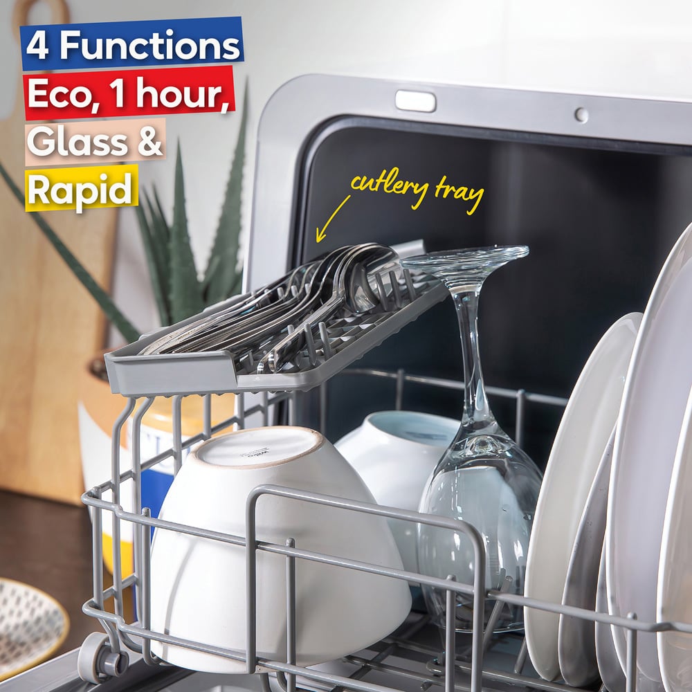 Russell Hobbs RH2TTDW101W White 2 Place Setting Table Top Dishwasher Image 6