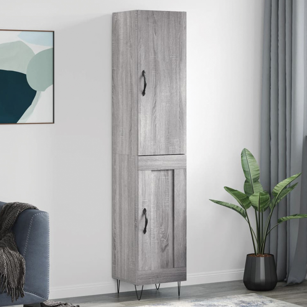 vidaXL 2 Door Grey Sonoma Highboard Image 1