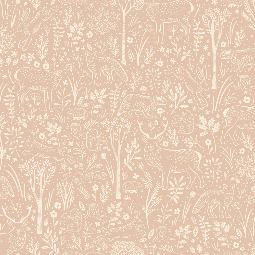 Grandeco Native Woodland Animals Blush Wallpaper Image 3