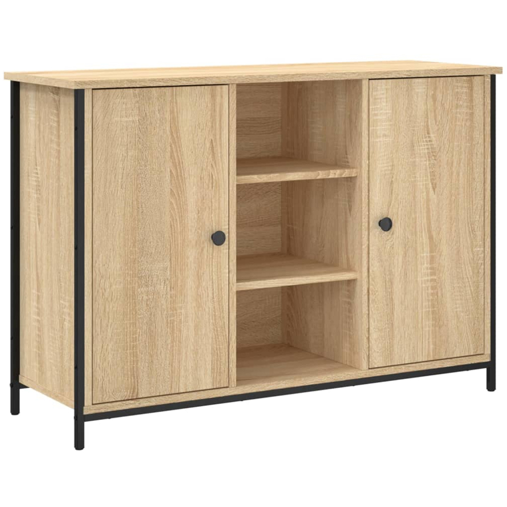 vidaXL 2 Door 3 Shelf Sonoma Oak Sideboard Image 2