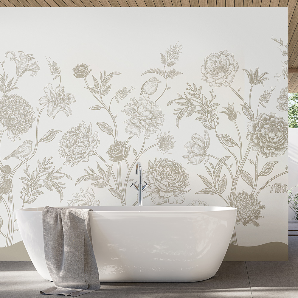Origin Murals Jacobean Rose Trail Multi Wall Mural Image 1