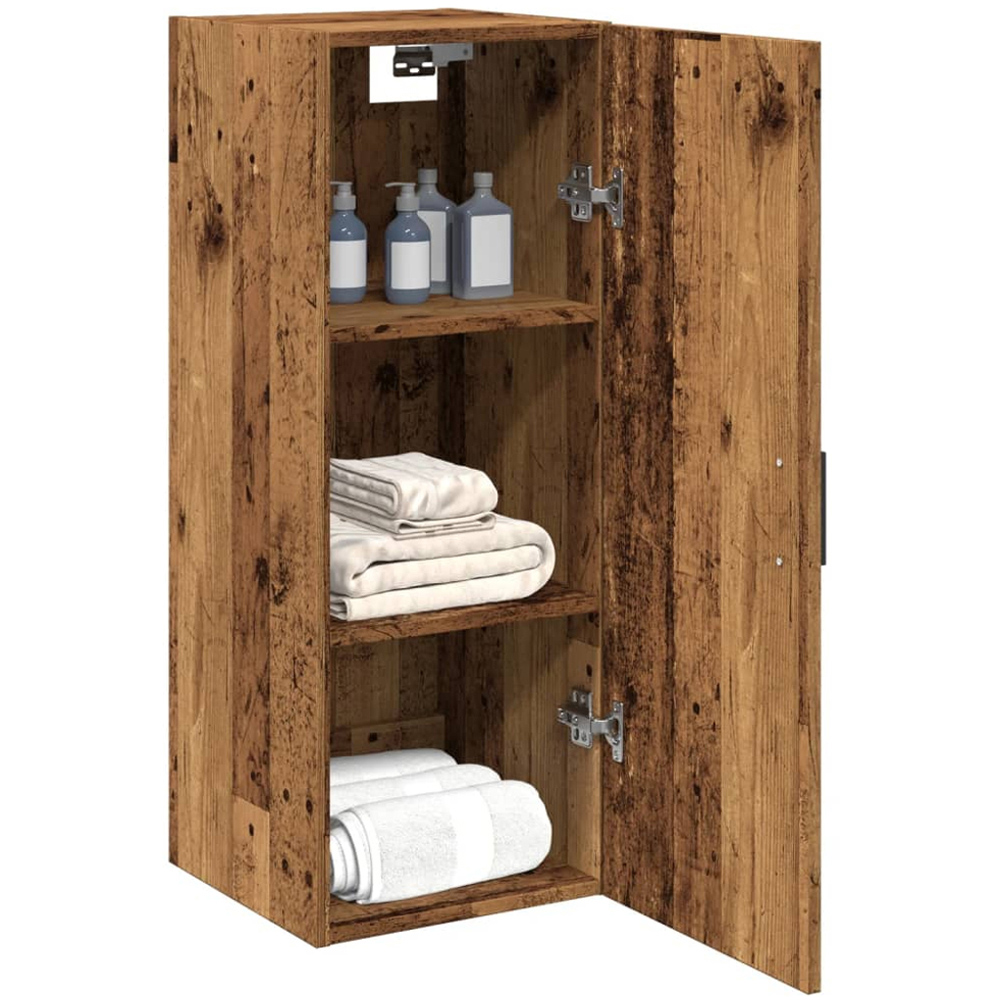 vidaXL Single Door Old Brown Wall Mounted Storage Cabinet Image 3