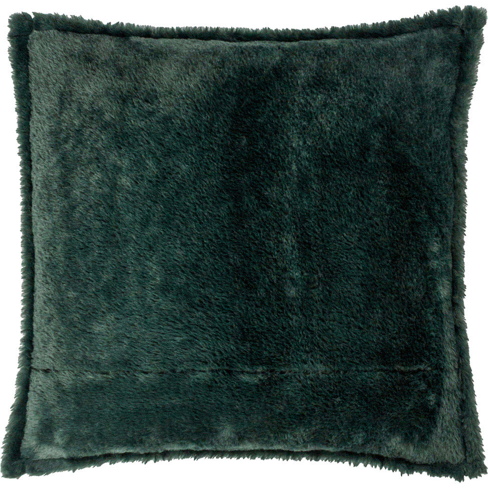 Furn All Wrapped Up Emerald and Red Velvet Faux Fur Reversible Cushion 50 x 50cm Image 3