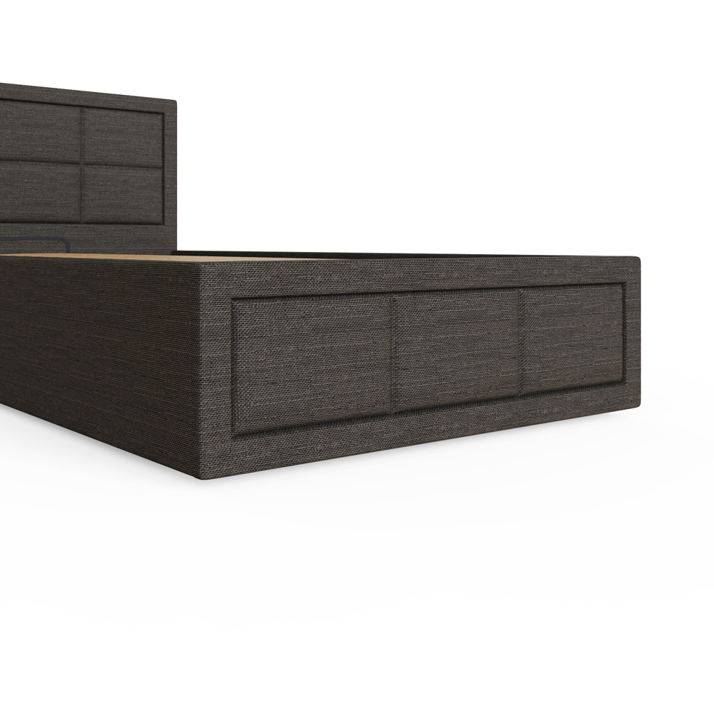 GFW Jamie Single Grey Hopsack Fabric End-Lift Ottoman Bed with Headboard Image 6