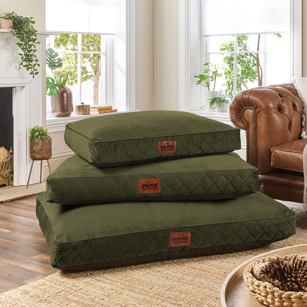 Slumberdown Extra Large Green Padded Pet Bed Image 2
