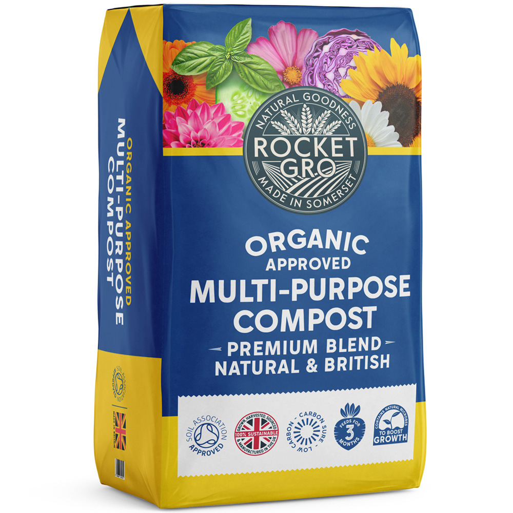 RocketGro Organic Approved Peat-Free Multi-Purpose Compost Bag 20L 2 Pack Image 3