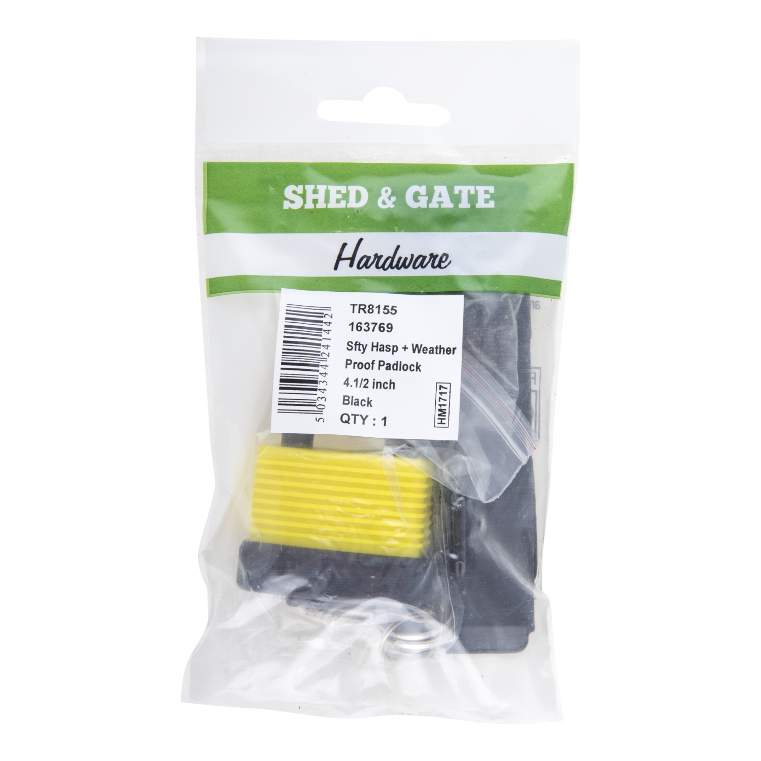 Hiatt Yellow Safety Hasp and Weatherproof Padlock Image 1