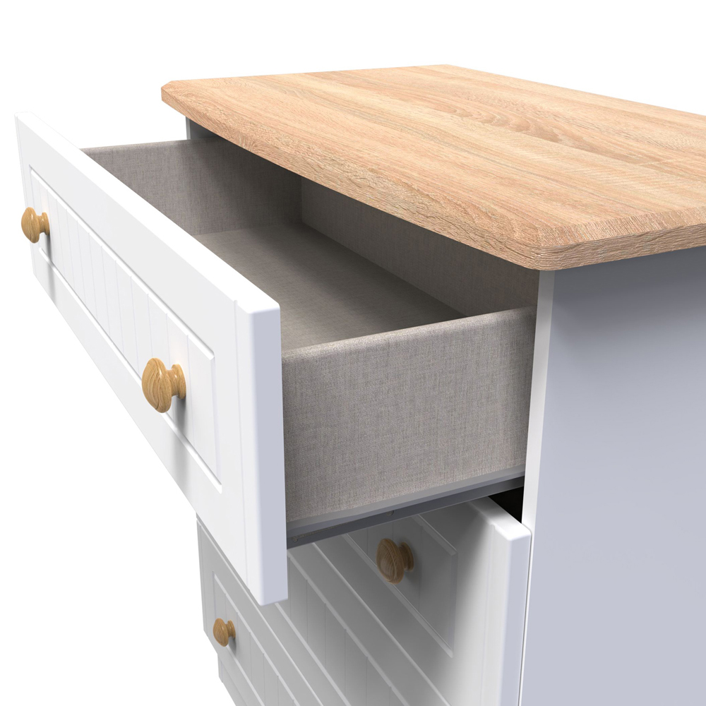 Crowndale Warwick 4 Drawer White Ash and Oak Chest of Drawers Image 6