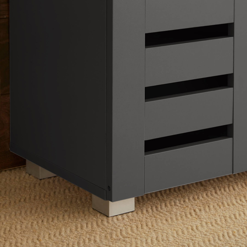 Home Source Oslo 2 Door Black Shoe Cabinet Image 3