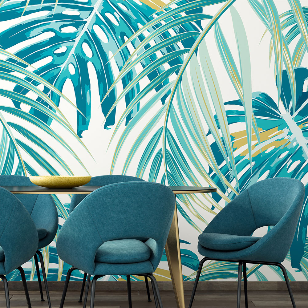 Origin Murals Tropical Leaves Green Wall Mural Image 1