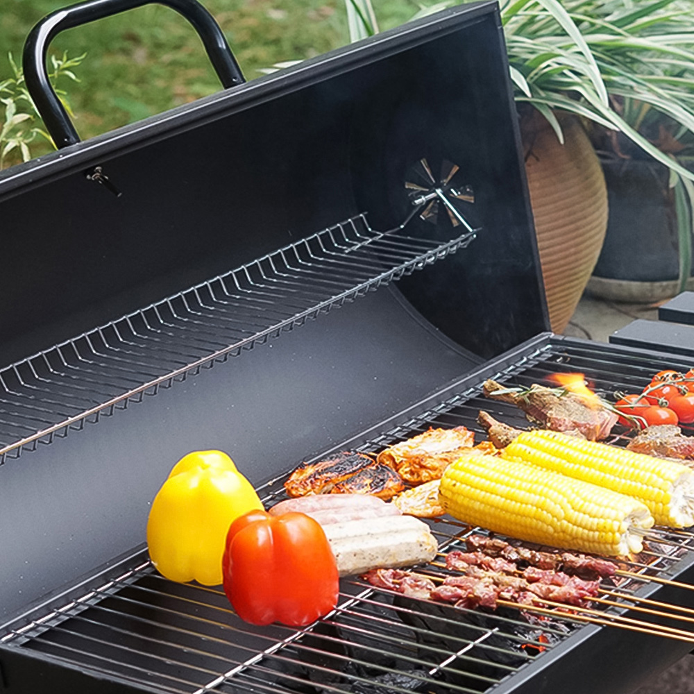 Gr8 Garden Large Charcoal Oil Drum Portable BBQ Grill with Lid Wheels Image 5