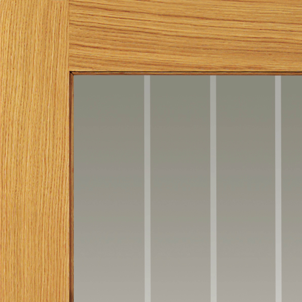 JB Kind Thames Cottage Oak Half Light Finished Glazed Internal Door 1982 x 762mm Image 3