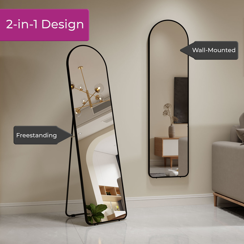 Neo Black Metal Frame Full Length Mirror 40 x 150cm Image 6