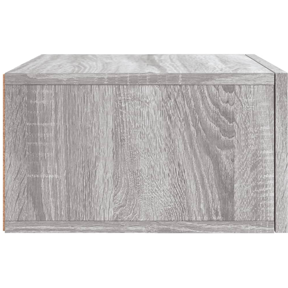 vidaXL Single Drawer Grey Sonoma Wall Mounted Bedside Cabinet Image 7
