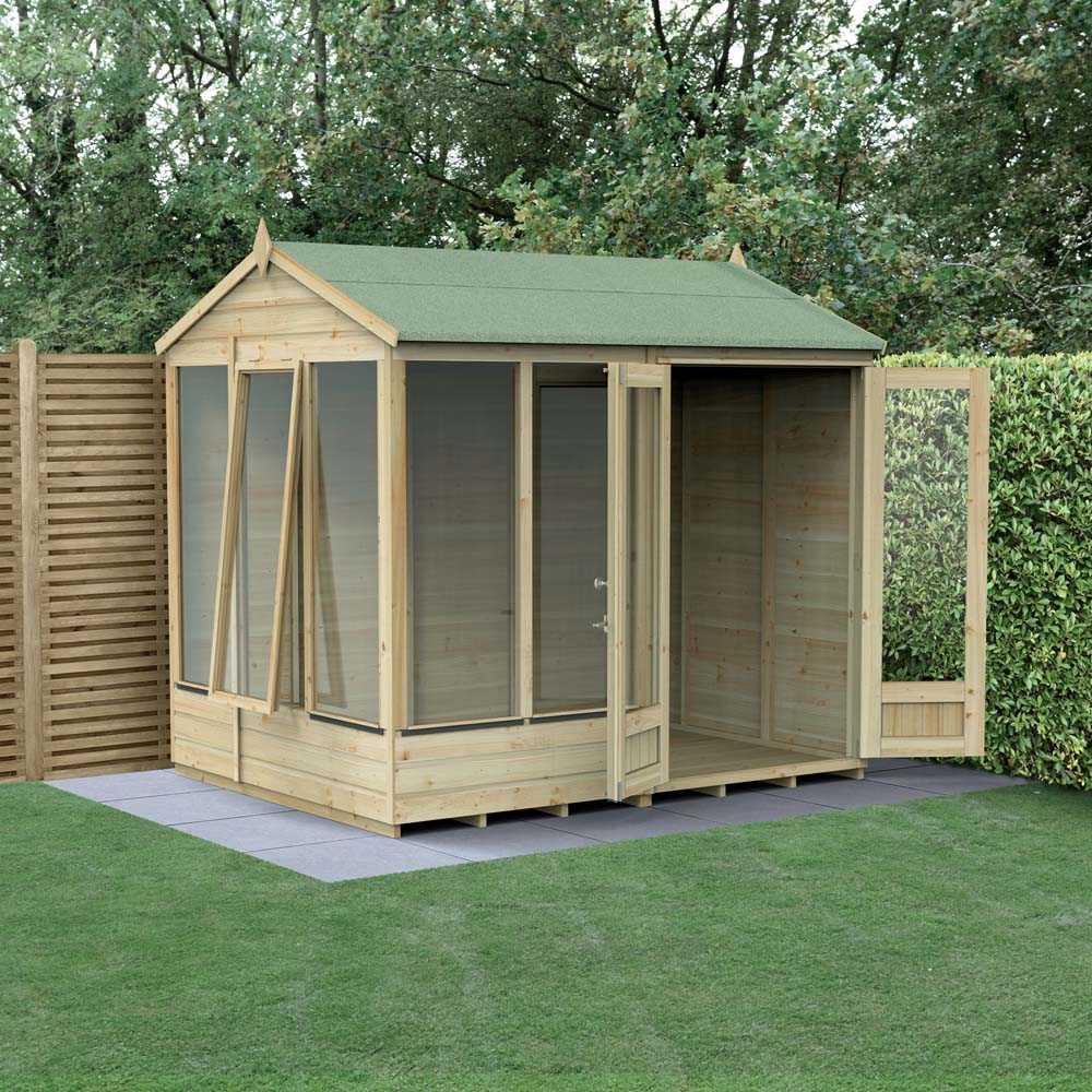Forest Garden Beckwood 8 x 6ft Single Opening Reverse Apex Summerhouse Image 6
