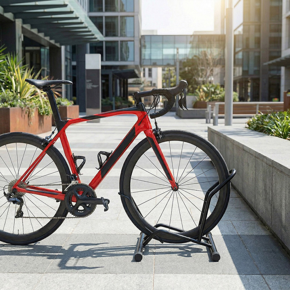 Monvelo Black Carbon Steel Adjustable Indoor Floor Bike Rack Image 2