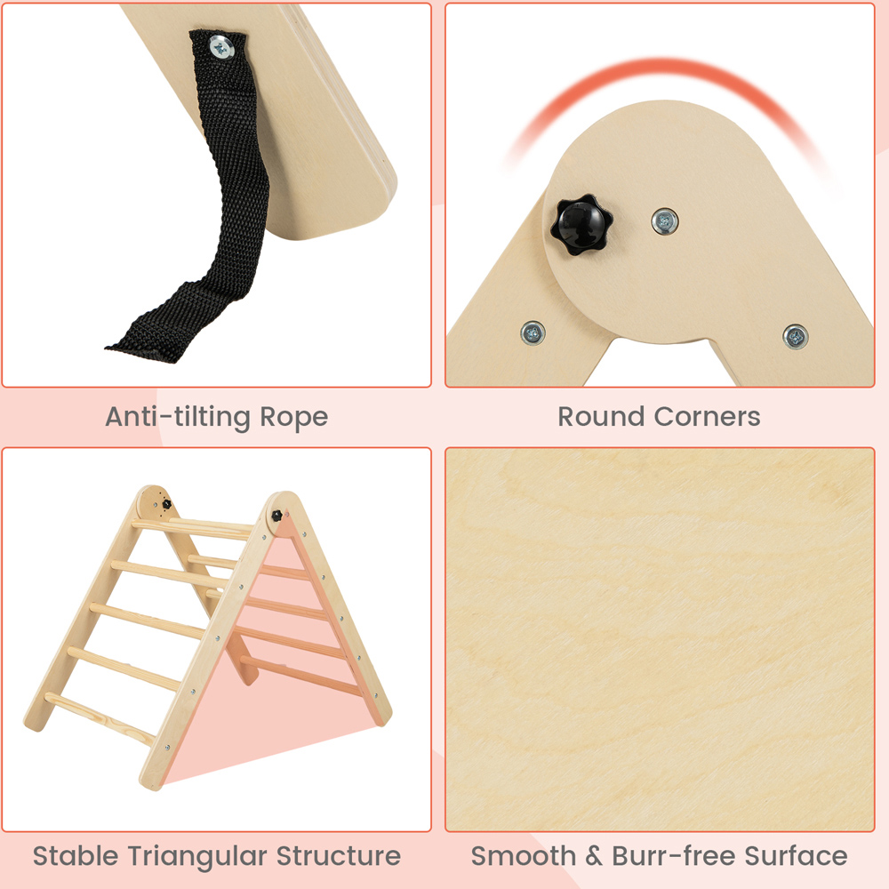 Costway 3 in 1 Natural Kids Foldable Climbing Toy Image 6