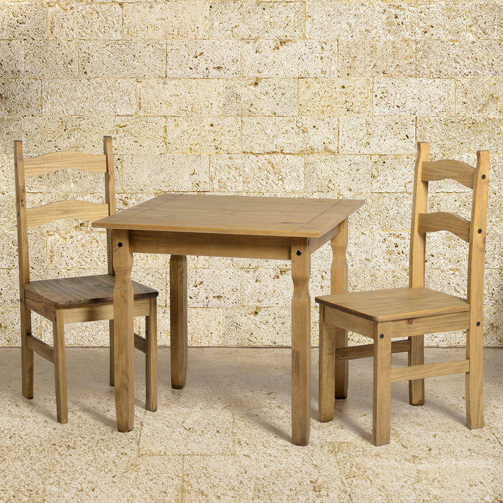 Seconique Rio 2 Seater Dining Set Distressed Waxed Pine Image 1
