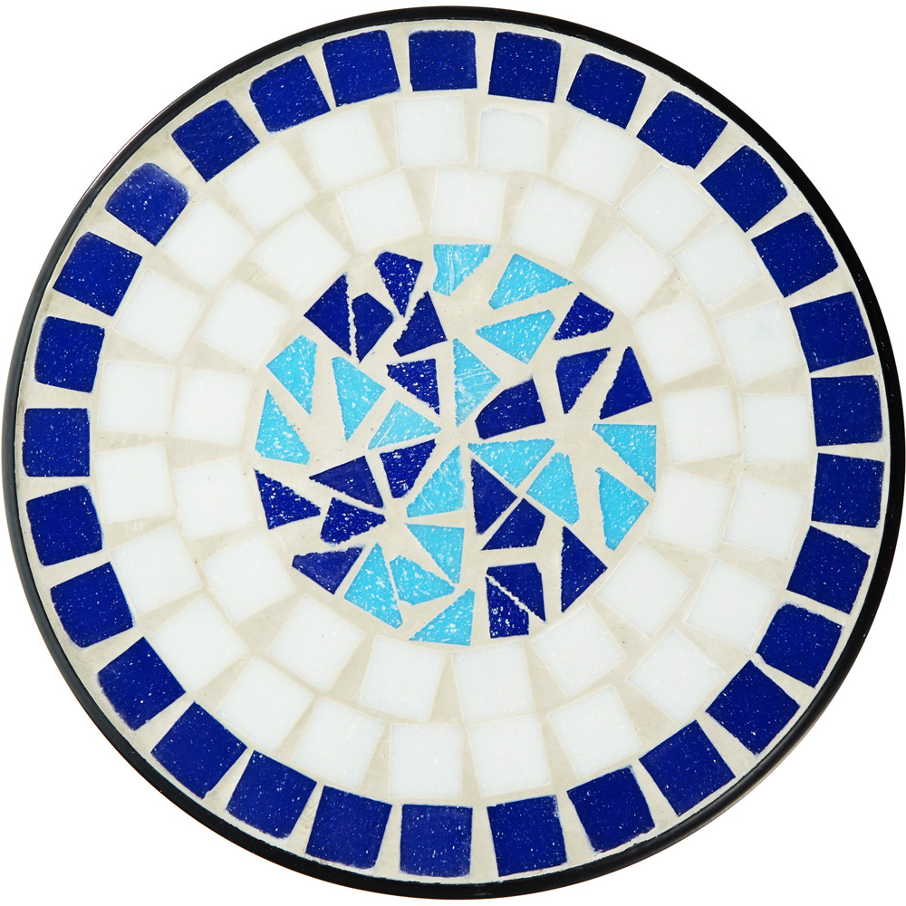 tectake Mosaic White and Blue Balcony Table Image 4
