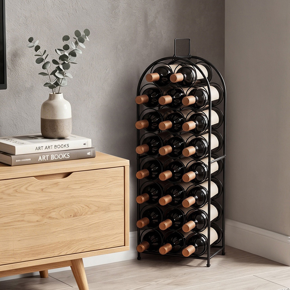 Levede Black 23 Bottles Freestanding Wine Rack Image 2