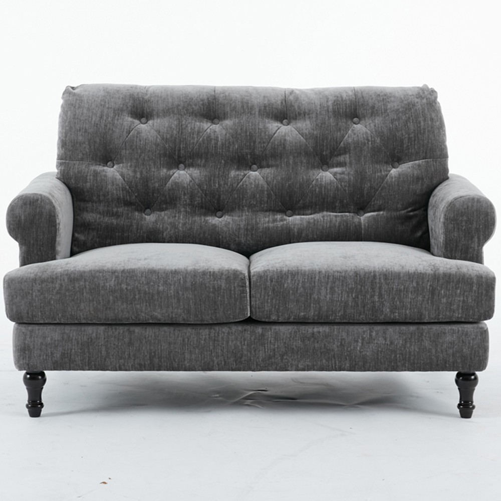 Furniture One 2 Seater Grey Mid Century Sofa Image 3