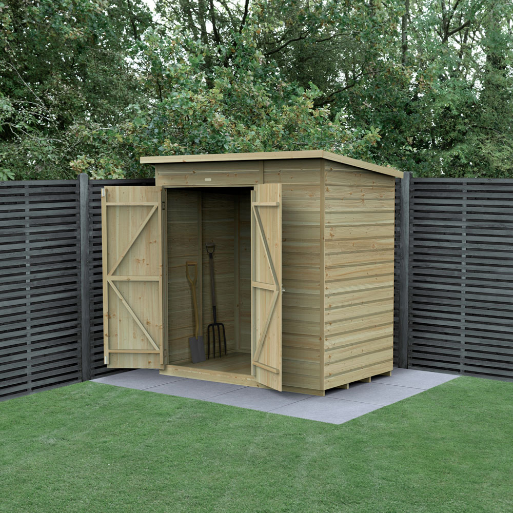 Forest Garden 6 x 4ft Beckwood Double Door Pent Shed Image 2
