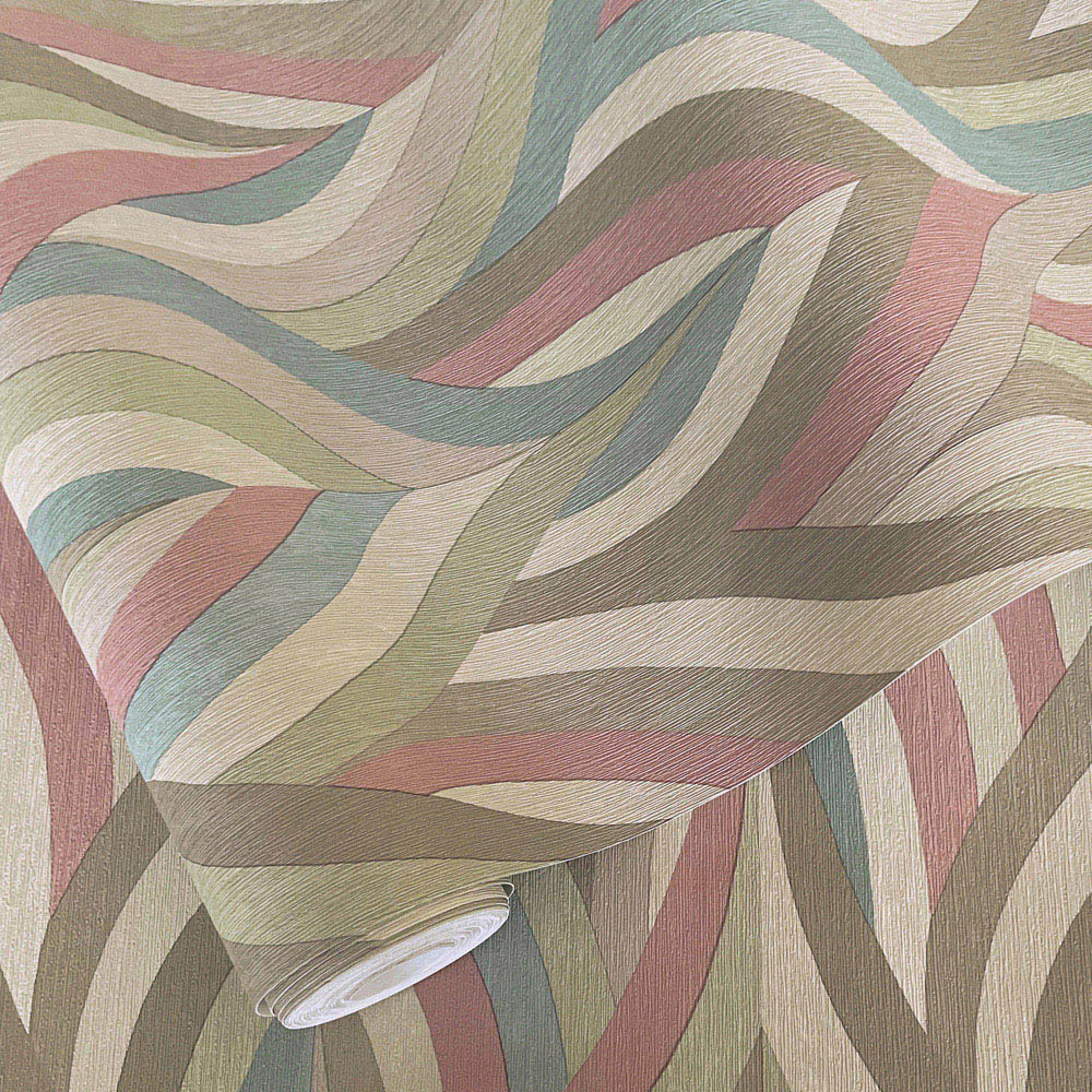 Holden Arabesque Red Teal Wallpaper Image 2