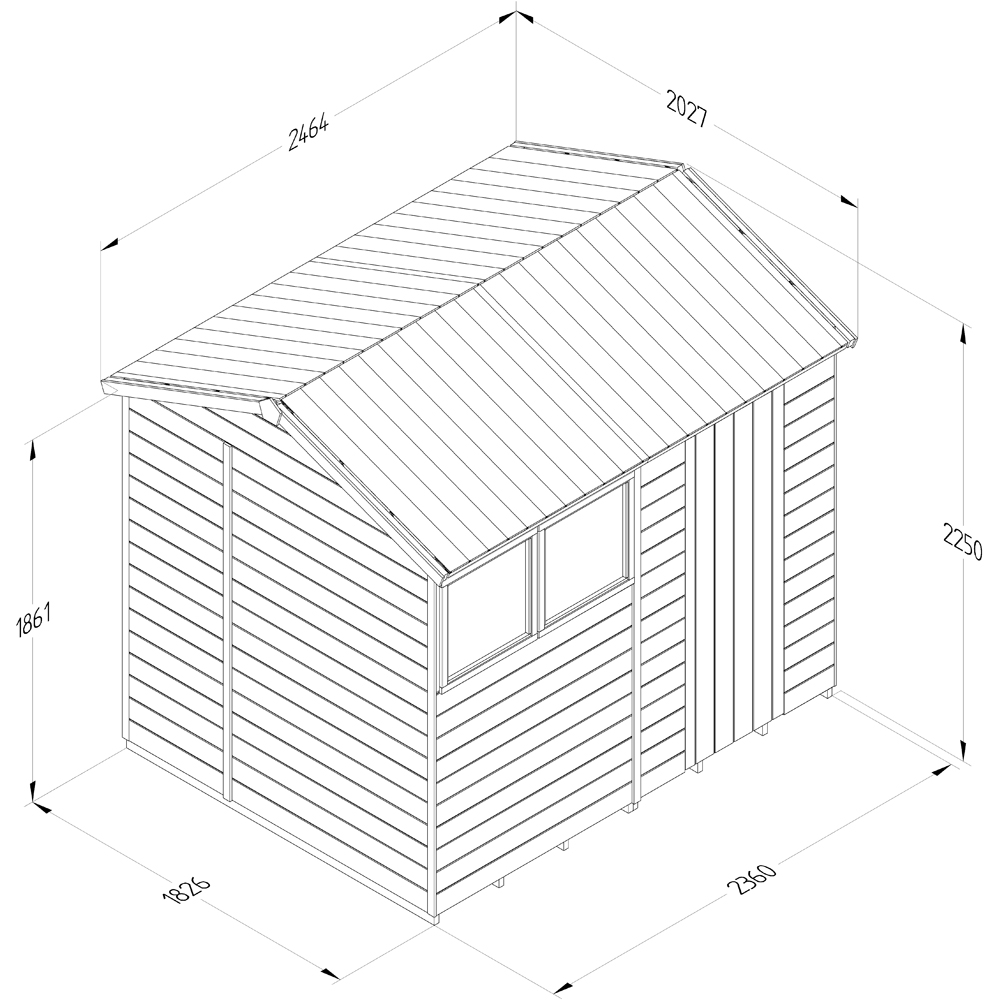 Forest Garden Timberdale 8 x 6ft 2 Opening Reverse Apex Garden Shed Image 9