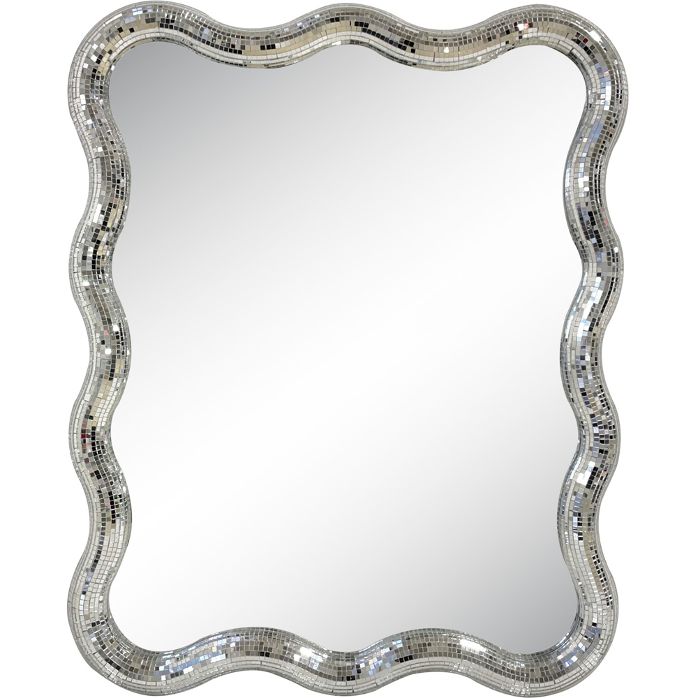Wavy Disco Mirror Silver Image 1