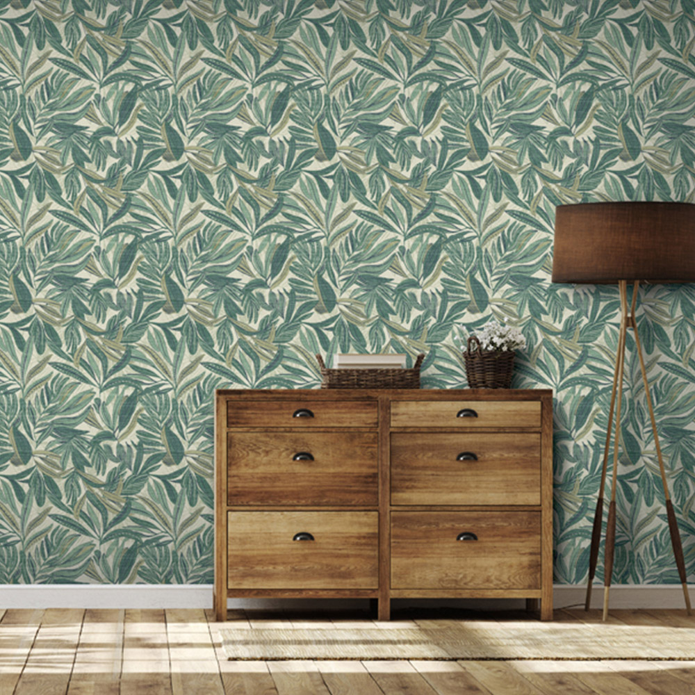 Arthouse Graphic Tropical Leaf Green Wallpaper Image 2