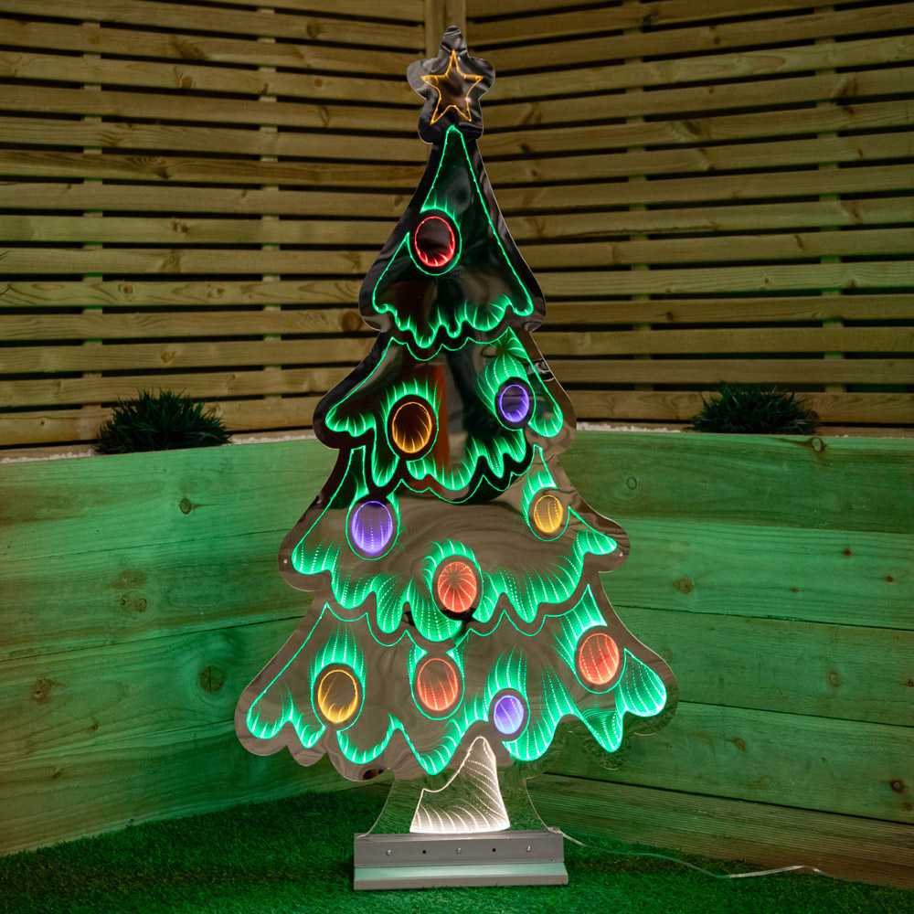 Samuel Alexander Multicolour LED Light Up Christmas Tree Infinity Xmas Decoration 4ft Image 2