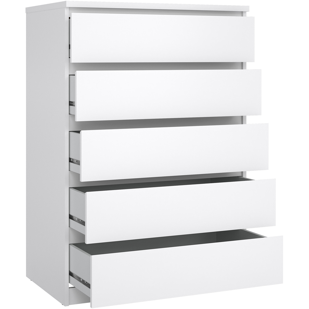 Florence 5 Drawer White High Gloss Chest of Drawers Image 4