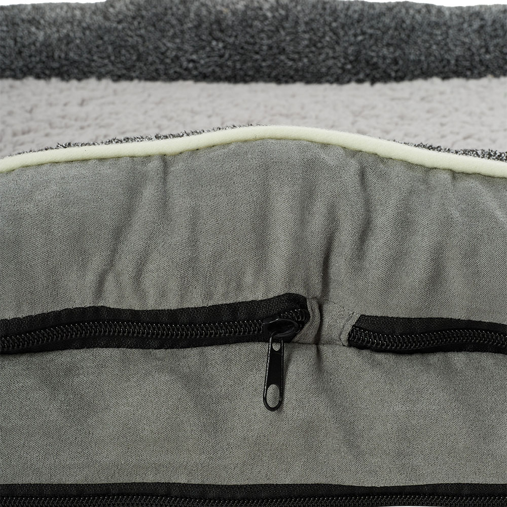 H&O Direct 50cm Light Grey Warm Cushioned Plush Pet Bed Image 3