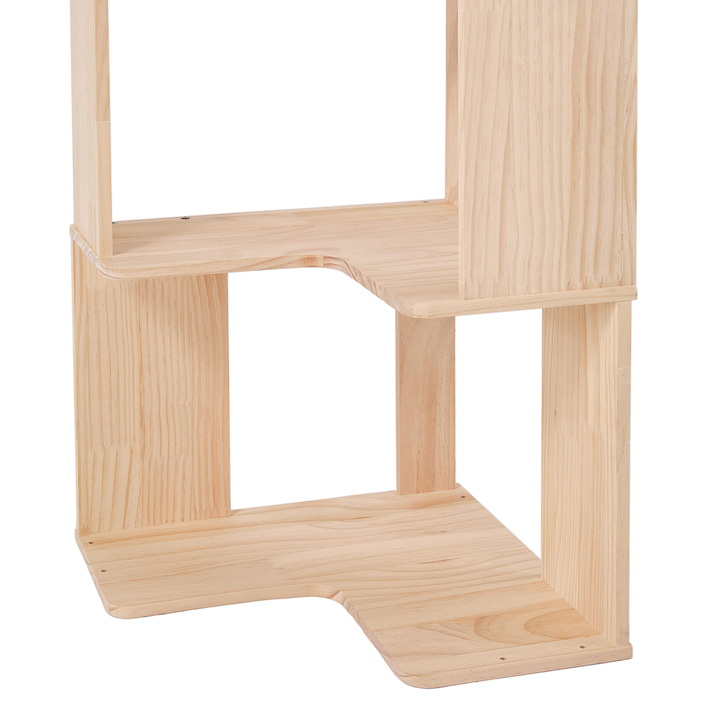 Living and Home 6 Shelf Natural Wooden L-Shaped Corner Bookshelf Image 3