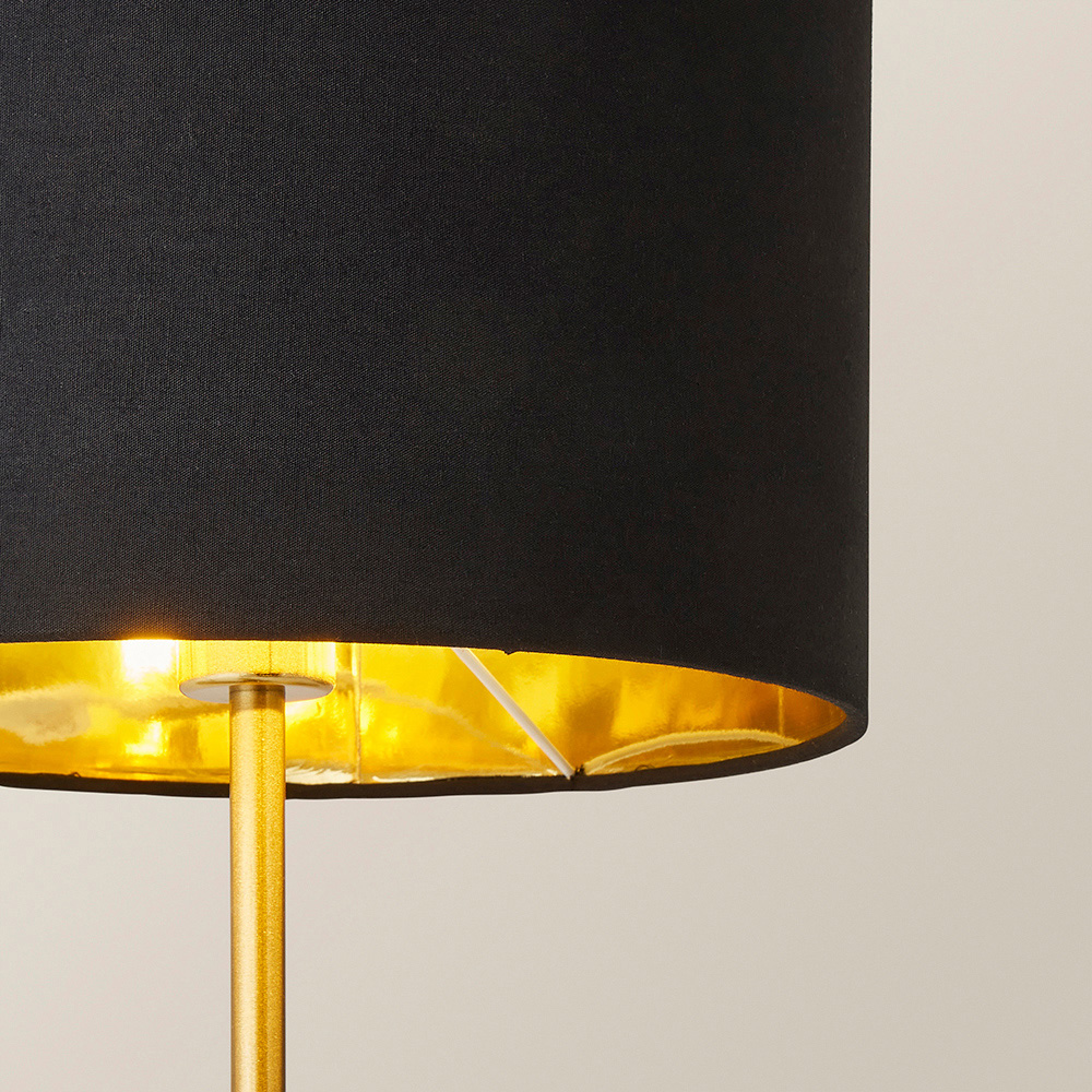ValueLights Christina Black and Gold Palm Leaf Table Lamp and Bulb Image 3