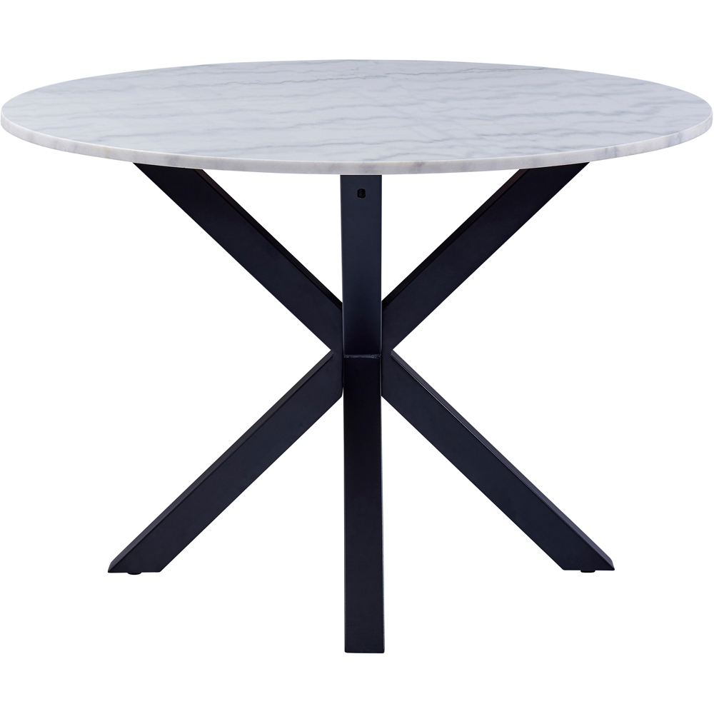 Florence Heaven Polished Marble Round 4 Seater Dining Table White Image 3