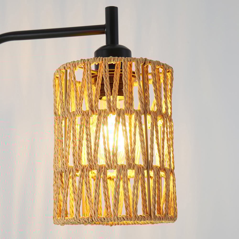 Living and Home Brown Cylindrical Shade Floor Lamp Image 6