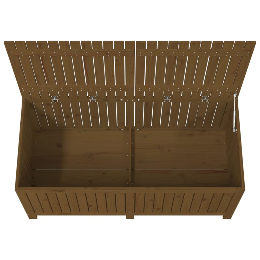 vidaXL 64 x 147 x 68cm Brown Pine Wood Garden Storage Box Image 7