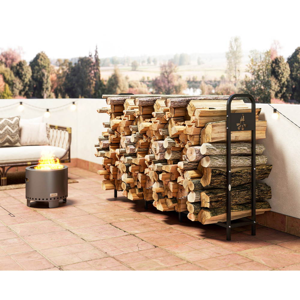 Outsunny Steel Firewood Log Holder 121 x 199 x 30cm Image 3
