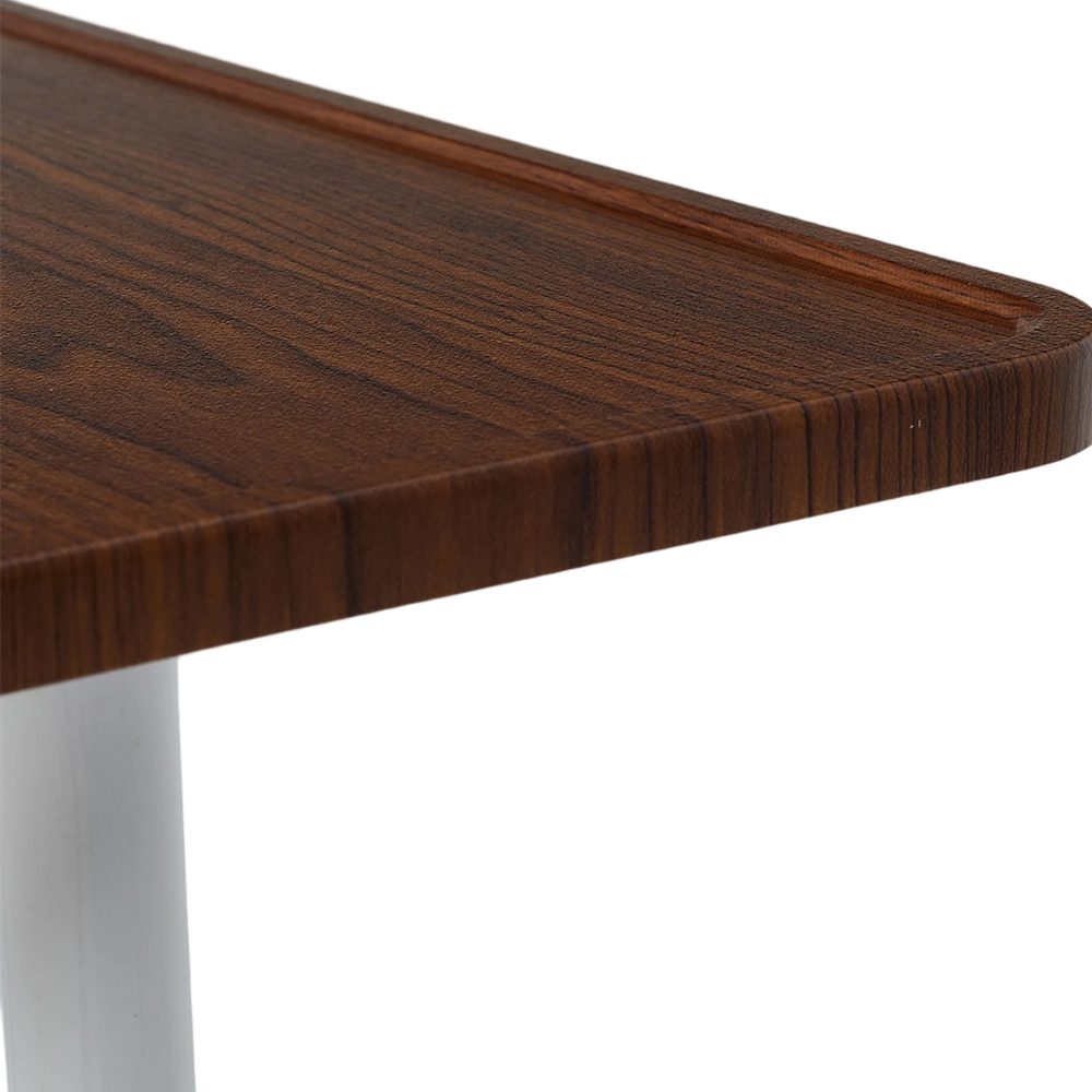 Living and Home Walnut and White Side Table with Basket Image 6