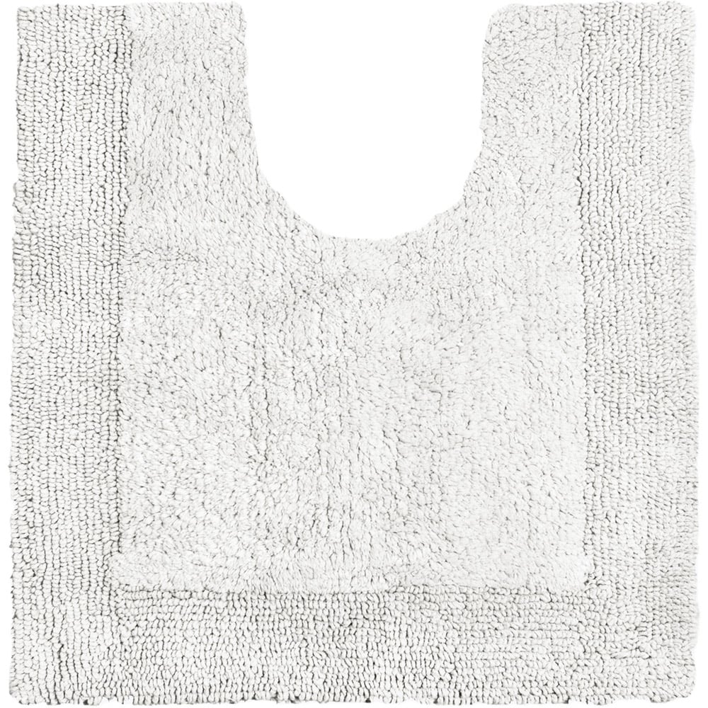 Allure Bath Fashions Elegance White Reversible Pedestal Mat 53 x 55cm Image 1