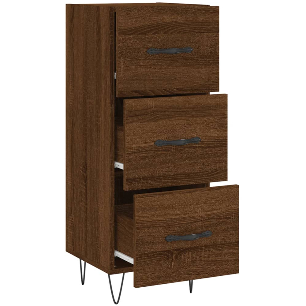 vidaXL 3 Drawer Brown Oak Sideboard Image 5