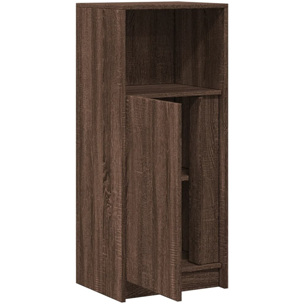 vidaXL Single Door Single Shelf Brown Oak Sideboard with RGB LED Lights Image 3