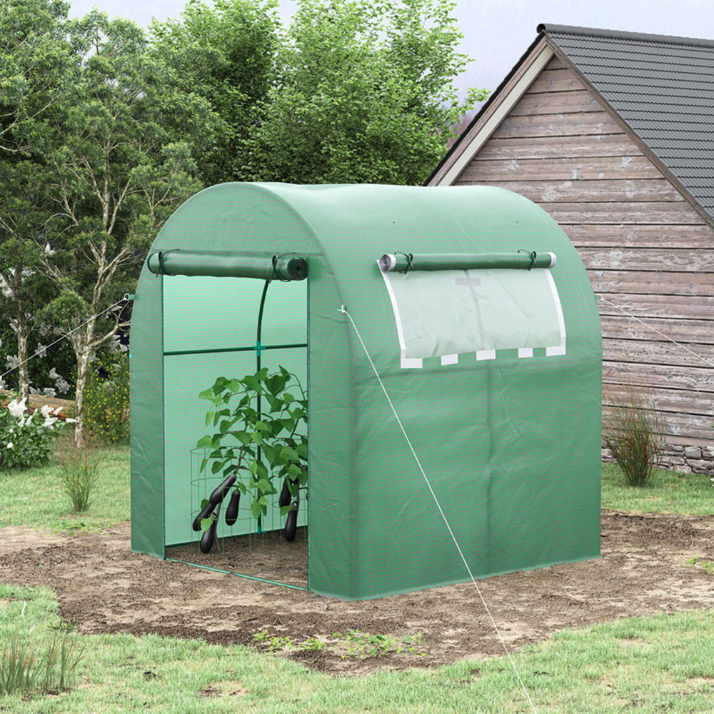 Outsunny Green PE 6 x 6ft Walk In Polytunnel Greenhouse Image 2