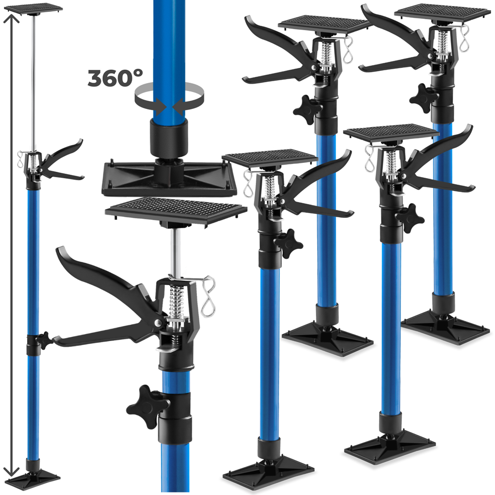 tectake Blue Height Adjustable Stepless Door Frame Struts Set 4 Pack Image 2