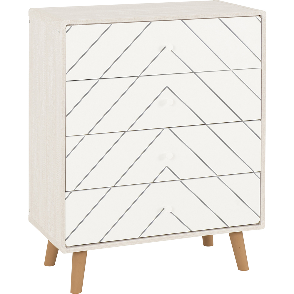 Seconique Dixie 4 Drawer Dusty Grey and White Storage Chest Image 2