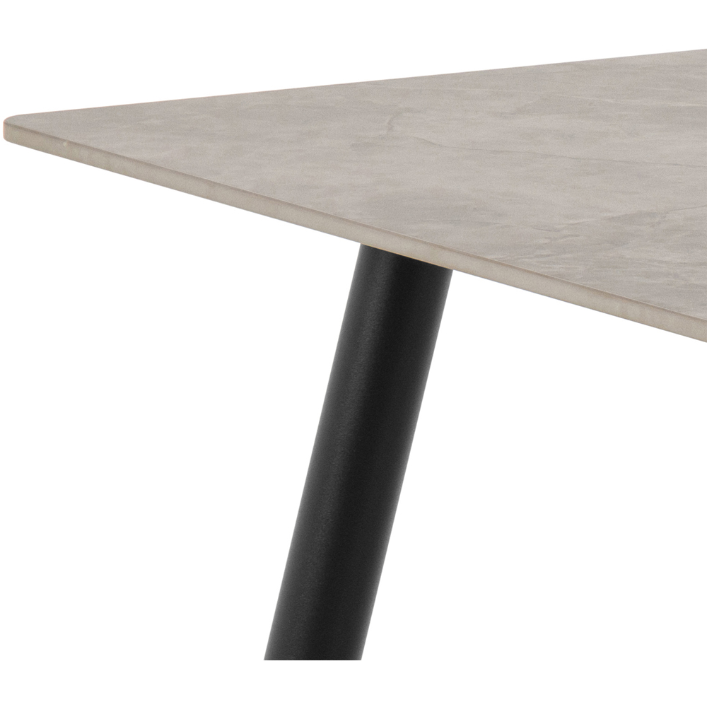 Florence 4 Seater Grey and Black Wicklow Rectangular Dining Table Image 4