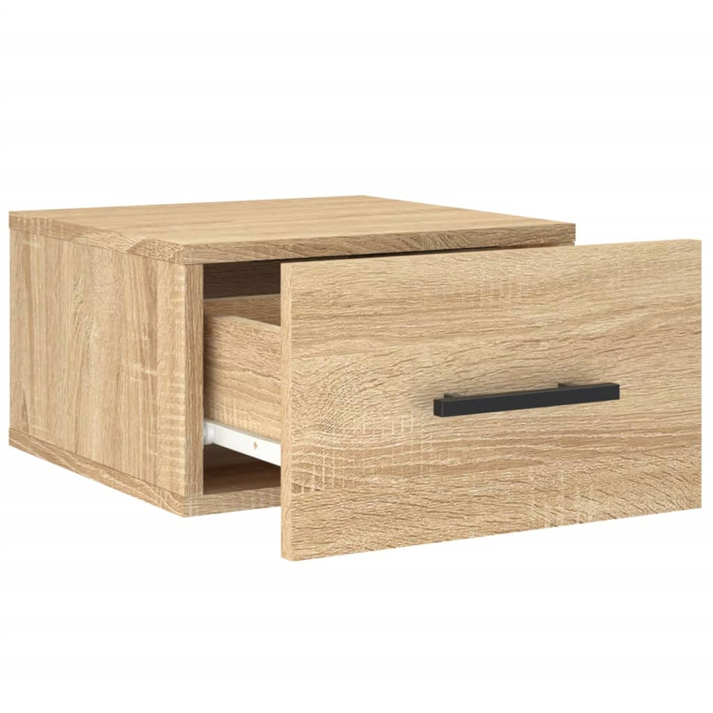 vidaXL Singe Drawer Sonoma Oak Wall Mounted Bedside Table Image 6
